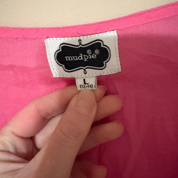 Mud Pie Women’s Pink and Orange Lace Swim Cover-Up Size Large - Picture 3 of 4